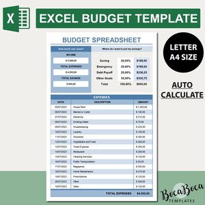 Puede incluir: Una plantilla de hoja de c&aacute;lculo de presupuesto en formato Excel. La plantilla incluye secciones para ingresos, gastos y ahorros. La hoja de c&aacute;lculo est&aacute; dise&ntilde;ada para ayudar a los usuarios a realizar un seguimiento de sus finanzas y tomar decisiones financieras informadas.