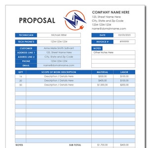 Electrical Estimate Proposal Template in Excel. Electrical Contractor Quote Form. Electrical Bid Form. Electrical Proposal Form. MS Excel.