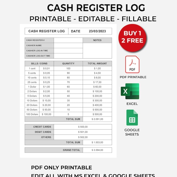 Cash Register Logs - Etsy