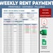 Weekly Rent Payment Ledger Spreadsheet Template. Weekly Rent Payment ...