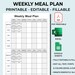 Weekly Meal Plan. Meal Planner. Diet Planner. Excel & Google Sheets ...