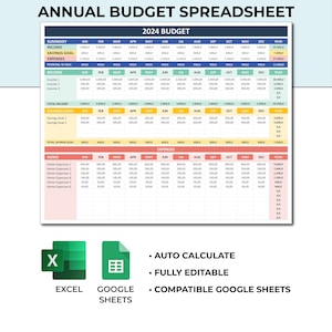 Excel Household Budget Template. Monthly Tracking Spreadsheet. Income / Expenditure Account EAR. Home Budget SpreadSheet Template.