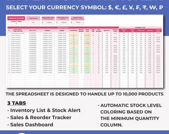 Inventory Tracker Spreadsheet Small Business, Inventory Template EXCEL, Inventory Management, Inventory Log List, Stock & Order Tracker
