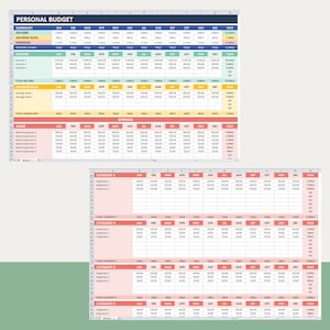 Excel Household Budget Template. Monthly Tracking Spreadsheet. Income / Expenditure Account EAR. Home Budget SpreadSheet Template.