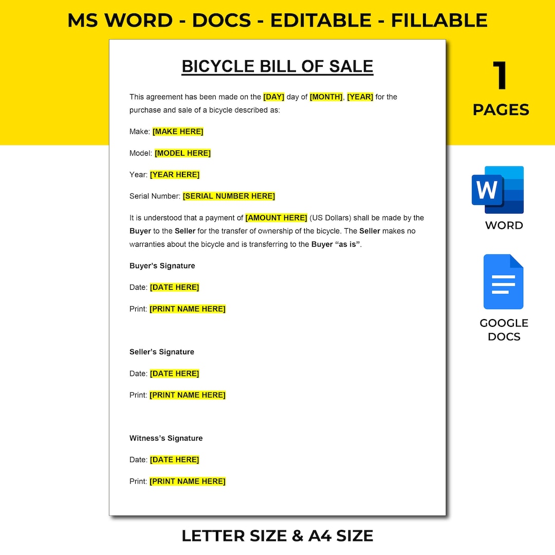 Contrato de compraventa de bicicletas, Contrato de compraventa de