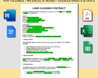 Editable Land Contract Template - Land Agreement Form - Word & PDF ...