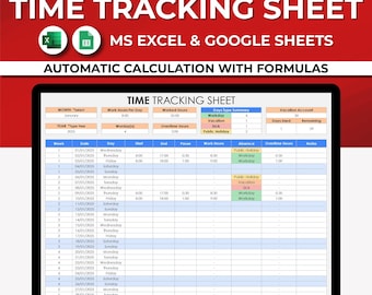 Time Tracking Sheet, Time Logging, Work Hours Tracking, Attendance Tracking, Work Time Logging, Timesheet Management, Work Time Recording