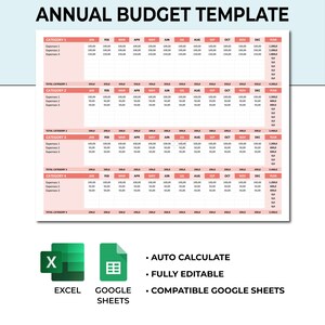 Excel Household Budget Template. Monthly Tracking Spreadsheet. Income / Expenditure Account EAR. Home Budget SpreadSheet Template.