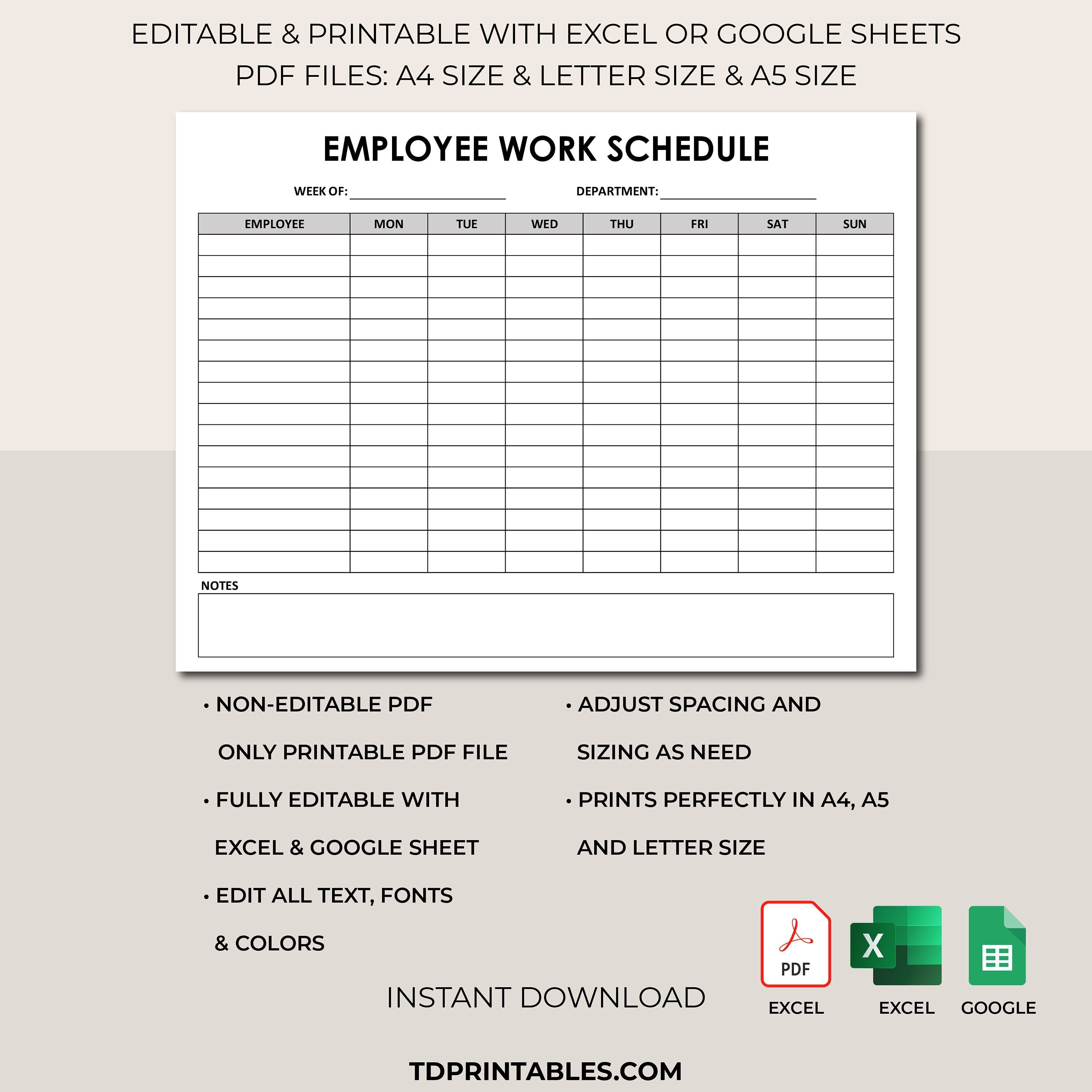 Employee Work Schedule,employee Work Schedule Template,employee ...