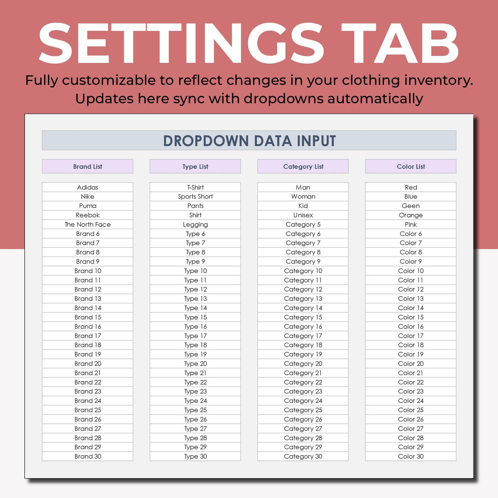 Cloting Inventory Tracker Spreadsheet Small Business, Inventory ...