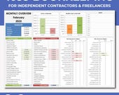 Bookkeeping Spreadsheet, Revenue Tracker, Expenses Tracker, Profit Loss Template, Excel & Google Sheet, Self-employed bookkeeping Template