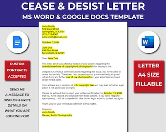 Formal Warning Letter Template. Response to Misconduct Template. Legal Intervention Request Letter. Letter to Address Violations Template.