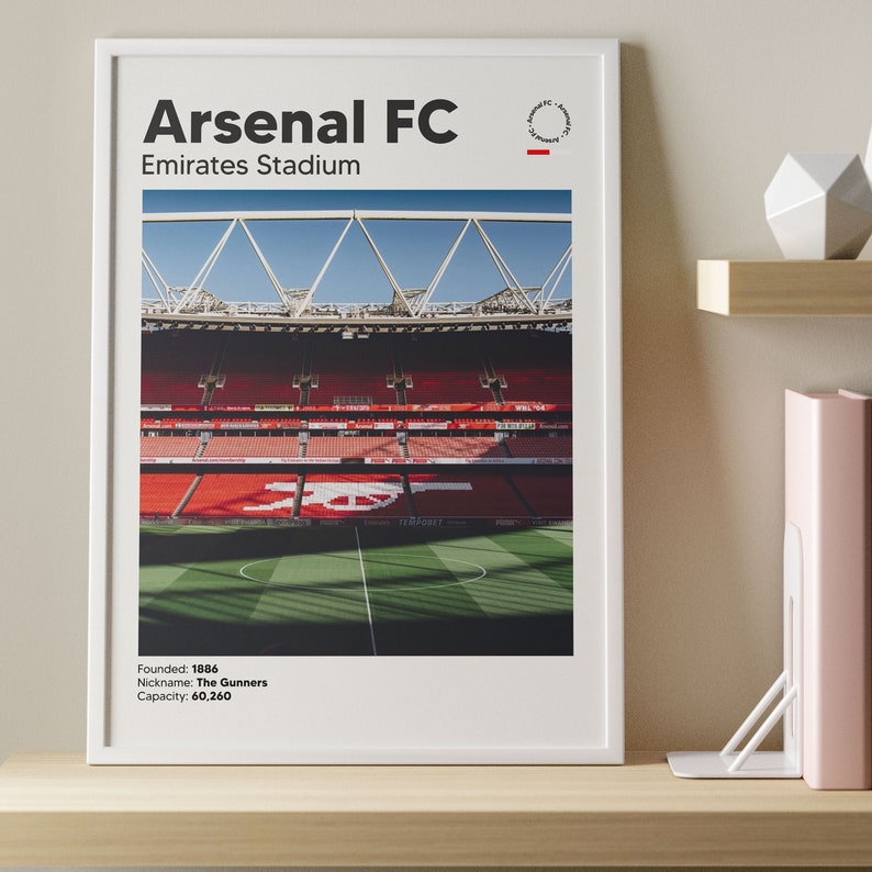 Arsenal F.C. Football Poster Print Emirates Stadium Print, Football ...