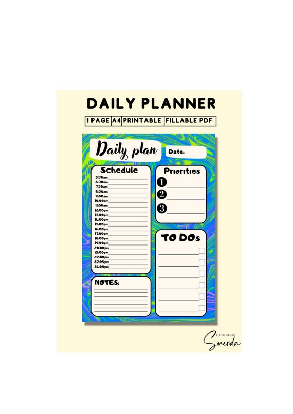 DAILY PLANNER PRINTABLE to Do List Printable Productivity Etsy