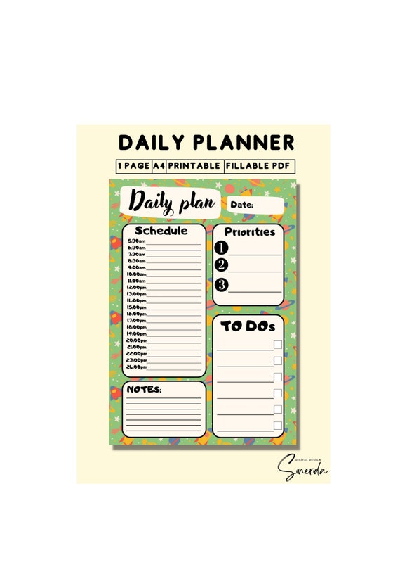 DAILY PLANNER PRINTABLE to Do List Printable Productivity Etsy