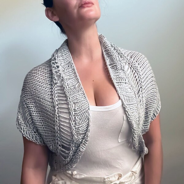 Open-Knit Summer Bolero Shrug