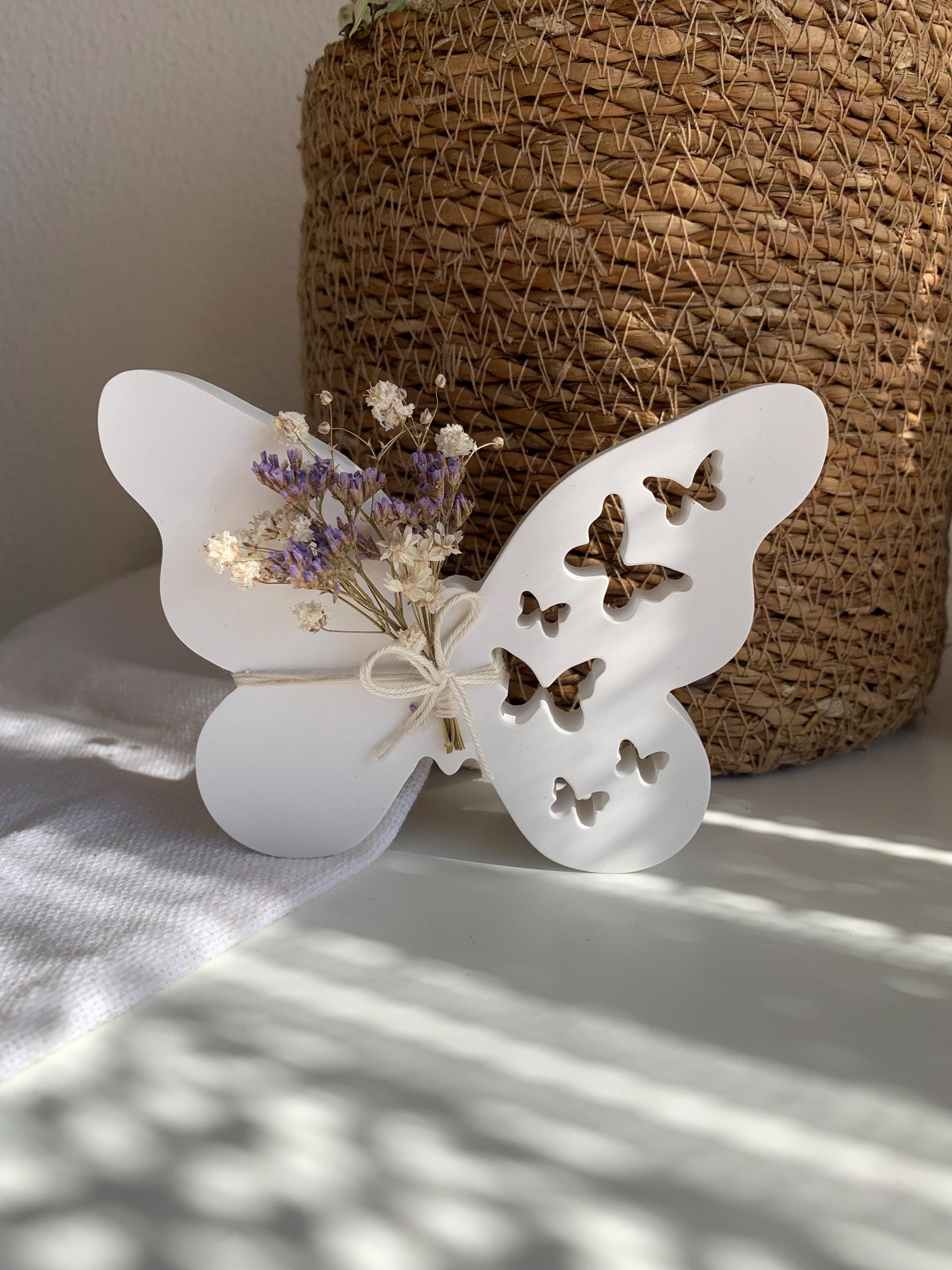 Deko-Schmetterlinge Für Hochzeit – Ca. 50 Stück, Weiß, Mit Glitzer Und Stein, Aus Reifengewebe