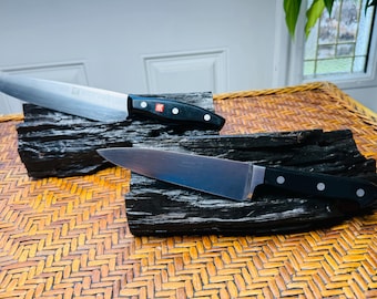 Reclaimed Wood Chef Knife Stand: Natural Tree Stump Sculpture