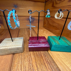 Curved Wood Earring Stand, Architectural Salvage Pine Display, Retail Jewelry Display, Craft Show Jewelry Display, Jewelry Organizer.