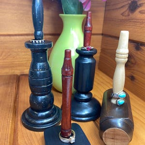 Handmade Distressed Wood Ring Holder: Upcycled Jewelry Display