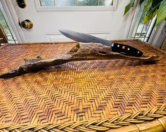 Covered Arch Knife Display, Natural Sculpted Wood Knife Display, Reclaimed Tree Stump Sculpture, Collector Knife Display, Chef Knife Stand.