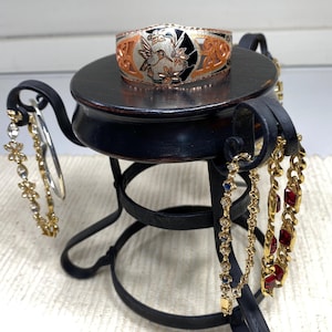 Pedestal Bracelet Display, Wood and Metal Bracelet Display Stand, Anklet Display Stand, Pedestal Anklet/Bracelet Organizer, Jewelry Stand