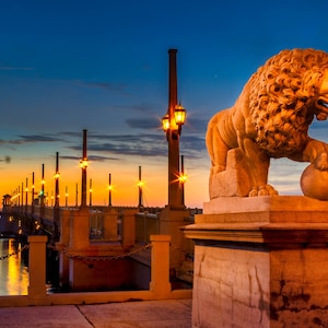 Bridge Of Lions, St. Augustine, Florida, Canvas Print, Print Decor, Coastal Wall Art