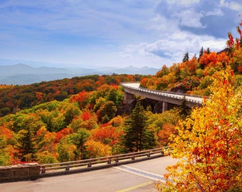 Linn Cove Viaduct Photo Print: Blue Ridge Parkway Canvas Wall Art
