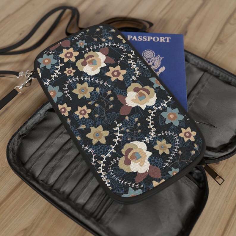 FLORAL WALLET, Family Travel Wallet, LIGHTWEIGHT Wallet, Minimalist