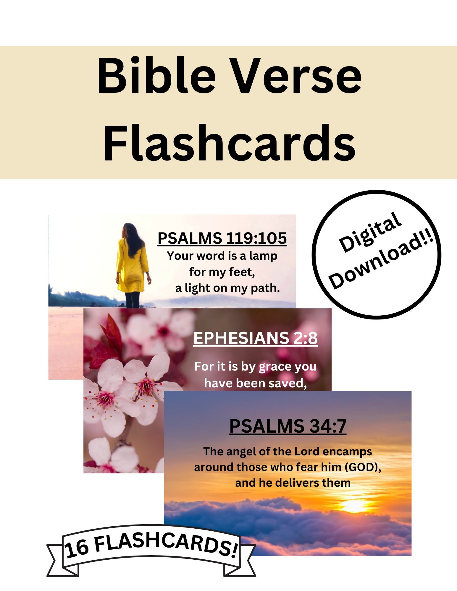 BIBLE VERSE FLASHCARDS Digital Download - Etsy