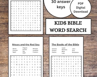 Sopa de letras bíblica imprimible para niños / Actividad para la escuela dominical (PDF)