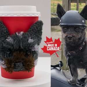 Custom-made Dog Cup Cozy (Yorkshire Terrier) - Made & Shipped from Canada