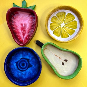 Cute Fruit Polymer Clay Glossy Novelty Colourful Trinket Dishes