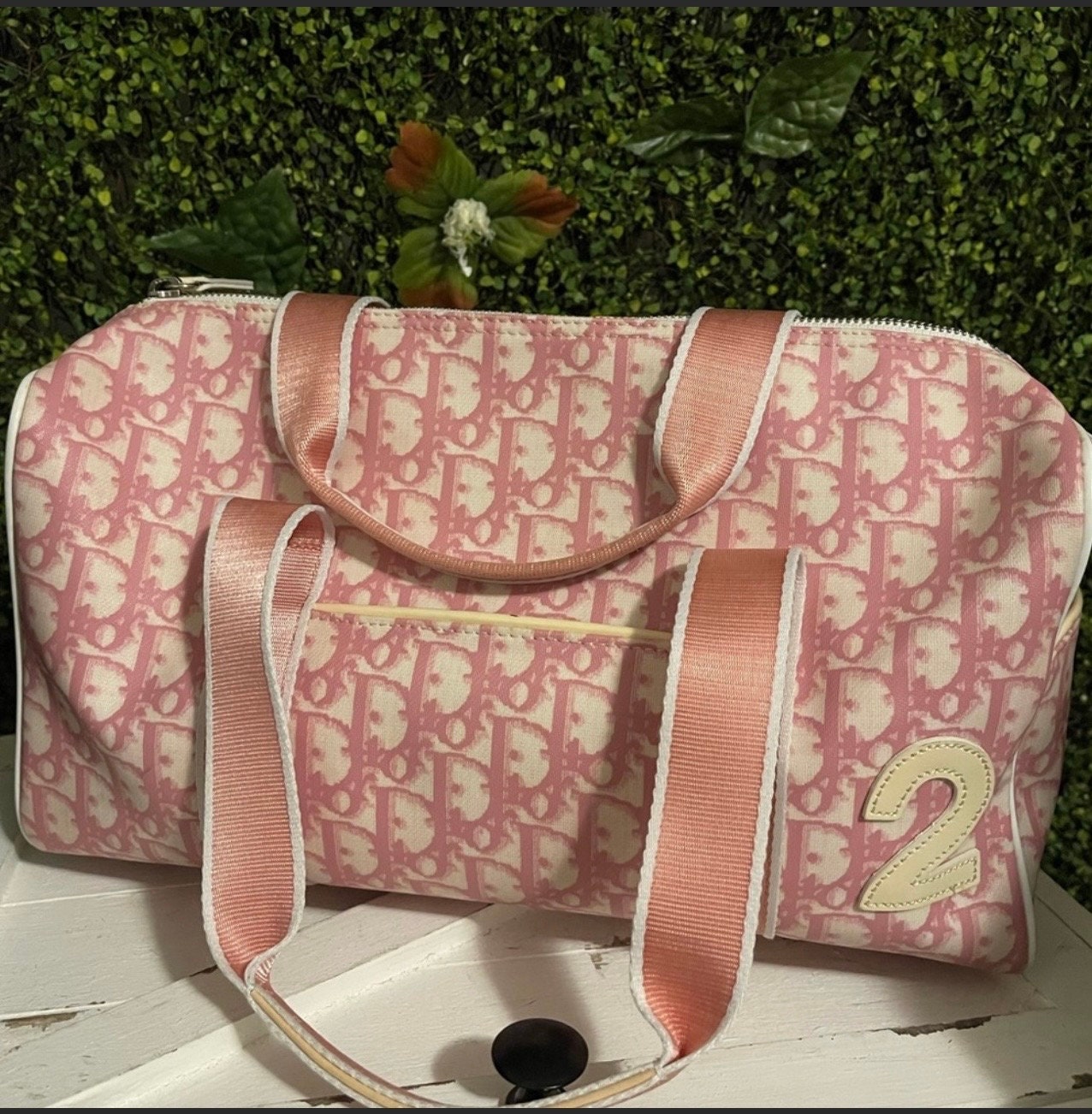 dior duffle bag pink