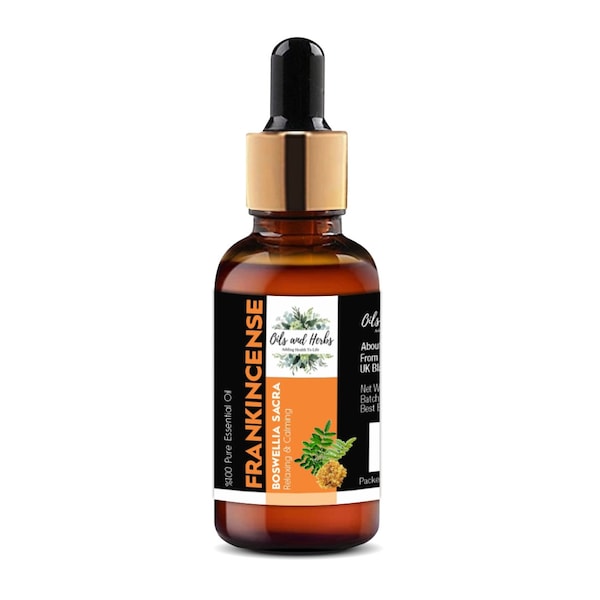 30ml |Frankincense Essential Oil- 100% Pure and Natural Free Grapeseed Carrier Oil 10ml