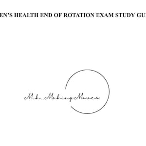Women&#39;s Health EOR Study Guide