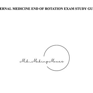 Internal Medicine EOR Study Guide