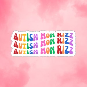 Adesivo Autism Mom Rizz / Consapevolezza dell&#39;autismo / Neurodivergente / Effettivamente autistico / Adesivo bottiglia d&#39;acqua / Adesivo in vinile