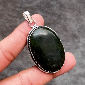 Serpentine Pendant Serpentine Necklace Serpentine 925 Sterling Silver jewellery Handmade Serpentine Simple Jewelry Plain Design Pendants