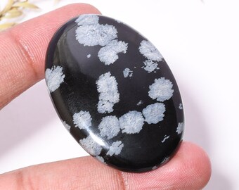 Snowflake Obsidian Cabochon Snowflake Obsidian Loose Gemstone Snowflake Crystal Obsidian Natural Snowflake Obsidian For GIft Jewelry