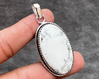 Lotto 5 Ciondoli In Howlite Naturale Con Argento Placcato 925 – RidVik Vintage India