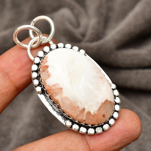 Scolecite Pendant 925 Sterling Silver Pendant Handmade Scolecite Gemstone Pendant Gift For Mom Birthstone Jewelry Gift For Her Jewellery