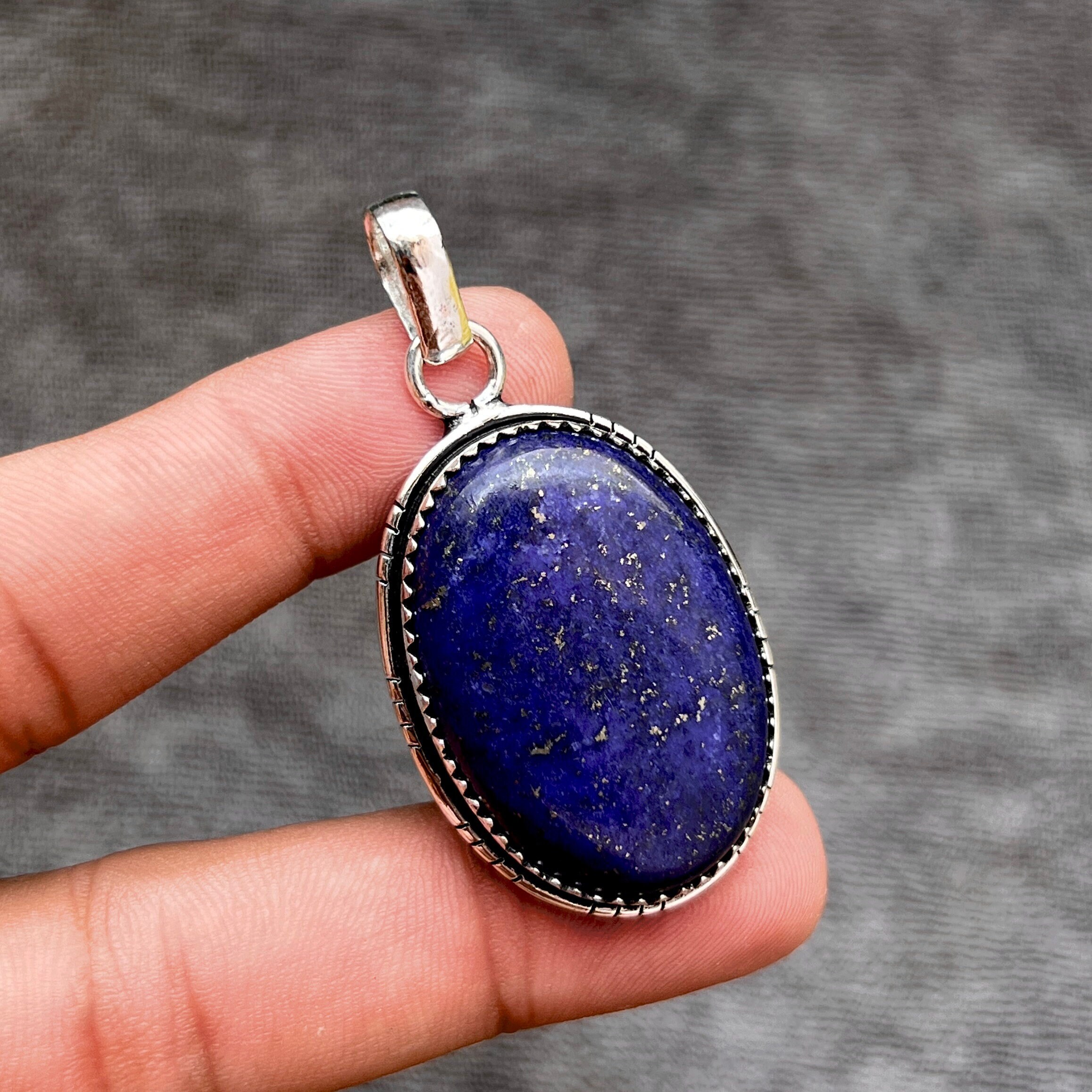 Lapis Lazuli Pendant Necklace Lapis Lazuli 925 Sterling