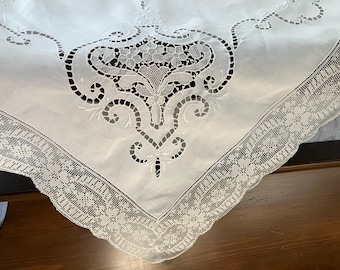 ヴィンテージ イタリア製 手刺繍 リネン テーブルクロス 68x88 - Etsy 日本