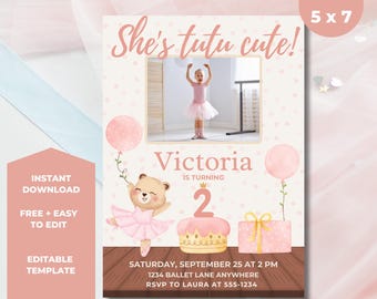 Tutu 2nd Birthday Invitation | Ballet Party (Digital)