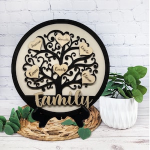 Family tree names | Grandparent gift | wooden family tree| Mothers Day gift | personalized gift | Grandchildren names