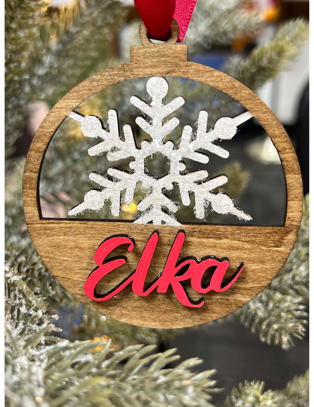 Personalized Name Christmas Ornament Snowflake Christmas Ornament