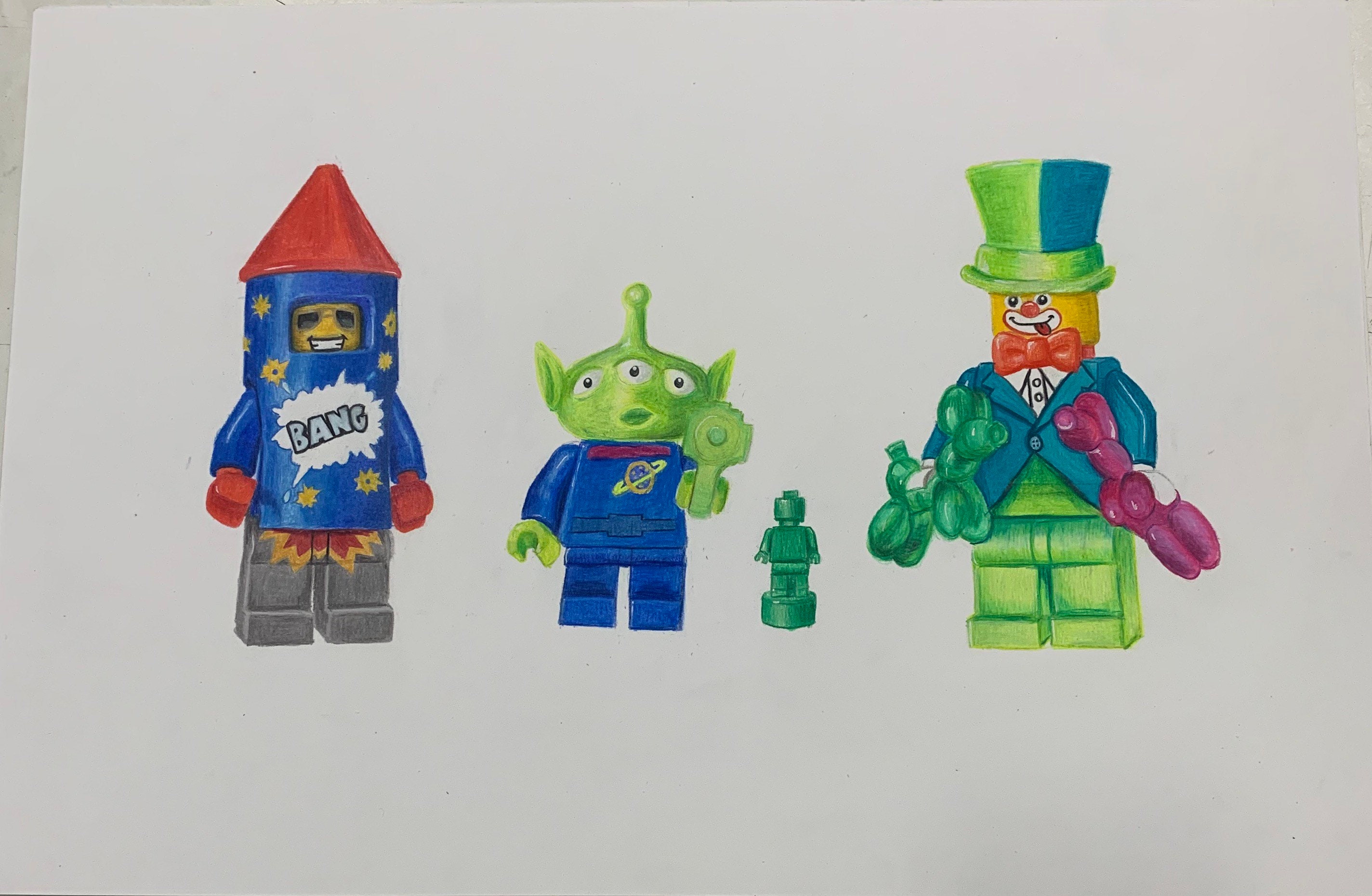 Lego Minifigures Rocketman Toy Story Alien Clown Etsy