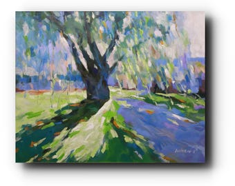 Impressionist Landscape Giclée Print | Rhythm of Light, Filtered Calm