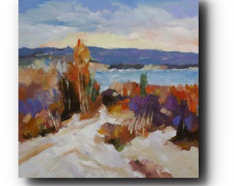 Landscape Giclée Print on Paper or Canvas | Breezy Meadow | Contemporary Impressionist Wall Art